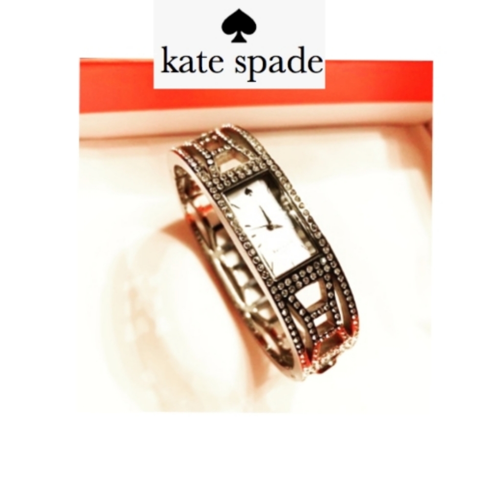 ♠️ Authentic Kate Spade ♠️ Silver Pavè Bow Watch NEW PICS ♥